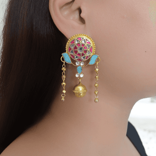 Daksha jadau kundan silver earrings