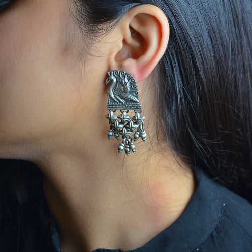 Rabhya tribal peacock earrings
