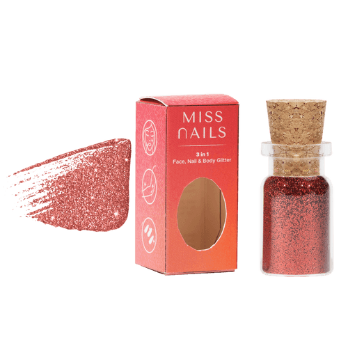 Miss Nails 3 in 1 Glitter - (  Red Forever 7   )