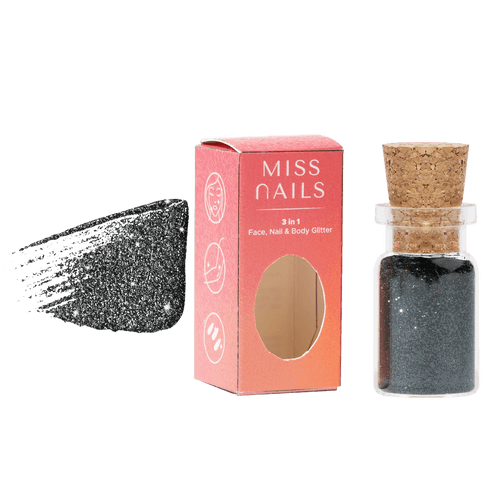 Miss Nails 3 in 1 Glitter - ( Black Pearl 18 )