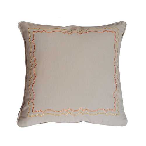 Scalloped Cushion Cover - Orange with Yellow