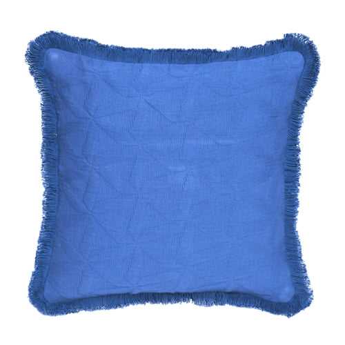 Cushion Cover with Fring - Matelasse Blue Belle