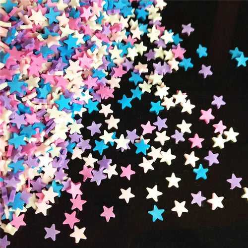 20 grams Polymer clay cane -Star pieces For Shaker charms ,Resin Crafts ,Jewelry Mold Filling and Nail art