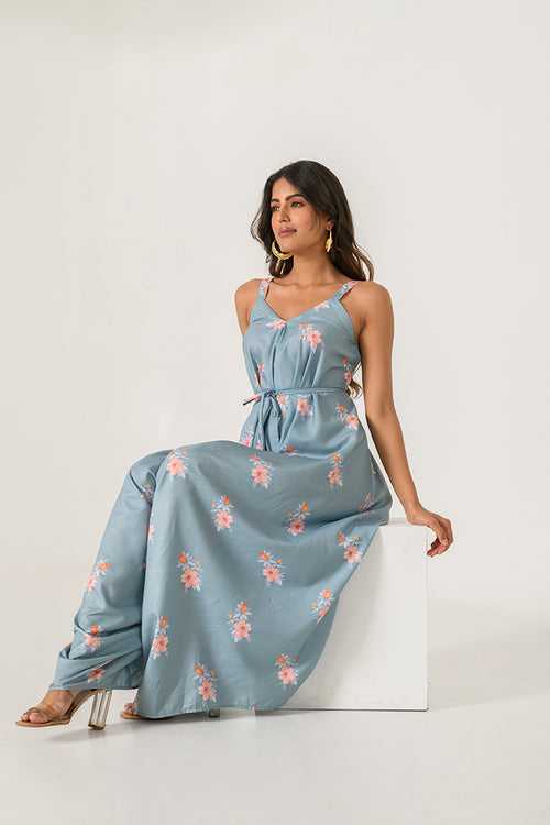 Aqua Blue Palazzo Jumpsuit