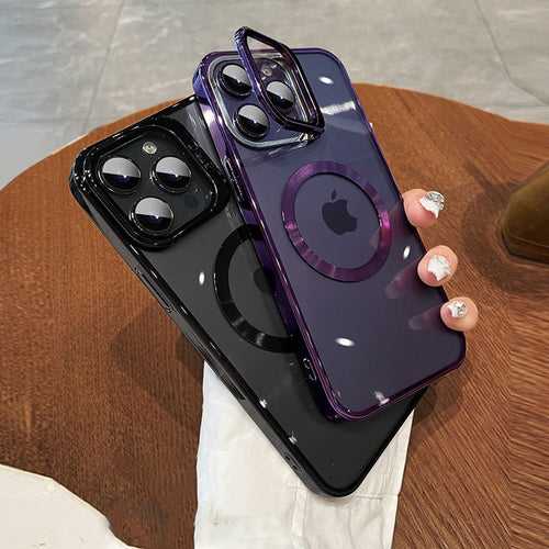 iPhone 14 Series Luxury MagSafe Camera Protector Stand Case