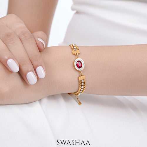 Ruby 18K Gold Plated Bracelet