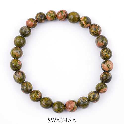 Unakite Men's Beaded Bracelet