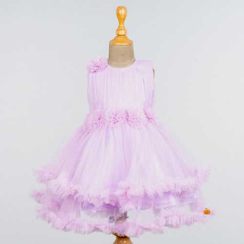 Purple Frill Frock for Girls