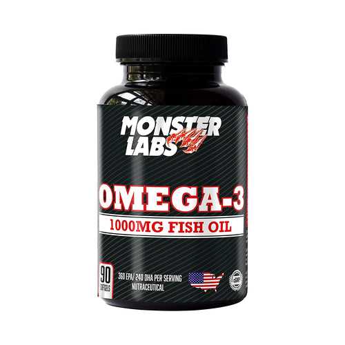 Monster Labs Omega-3 | 1000Mg Fish Oil | 90 Softgels