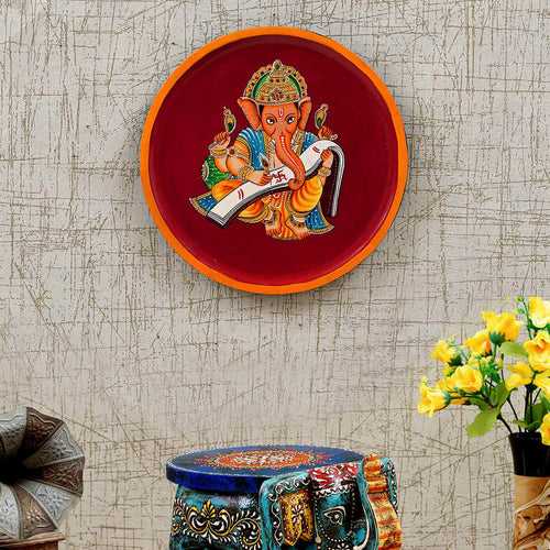 Handpainted Ganesha MDF Wall Plate