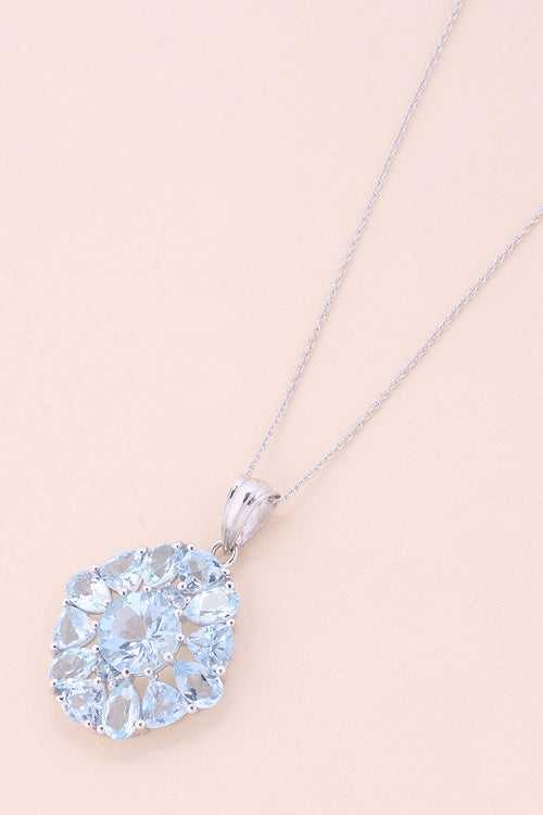 Blue Topaz Silver Necklace Pendant Chain 10067176