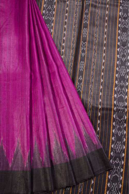Magenta Gopalpur Tussar Silk Saree with Ikat pallu 10069909