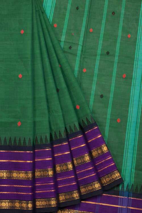 Green Handloom Chettinad Cotton Saree 10070024