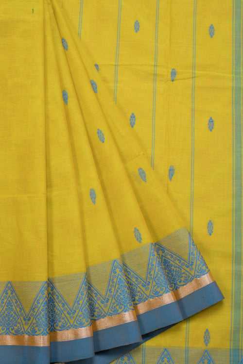 Yellow Handloom Chettinad Cotton Saree 10070026