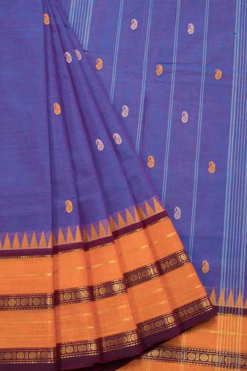 Blue Handloom Chettinad Cotton Saree 10070027