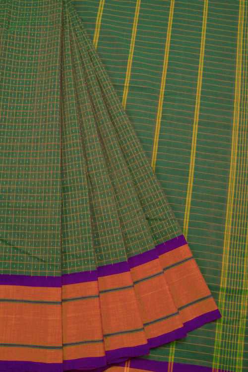 Green Handloom Chettinad Cotton Saree 10069987