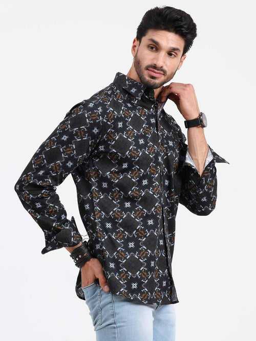 Dark Block Printed Full Sleeve Shirt