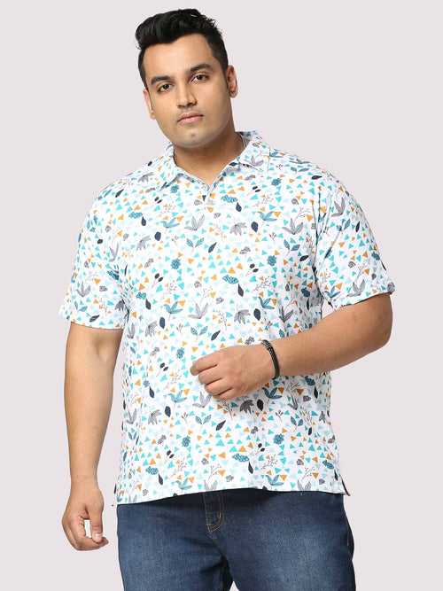 Guniaa Glider Digital Printed Half-Sleeves Shirt Men's Plus Size