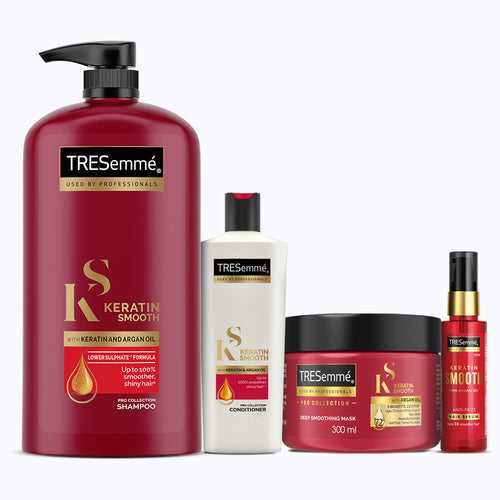 TRESemme Keratin Smooth Shampoo 1000ml + Conditioner 190ml + Mask 300ml + Serum 50ml