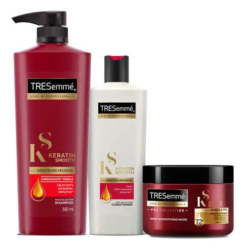 TRESemmé Keratin Smooth Shampoo 580ml + Conditioner 340ml + Mask 300ml