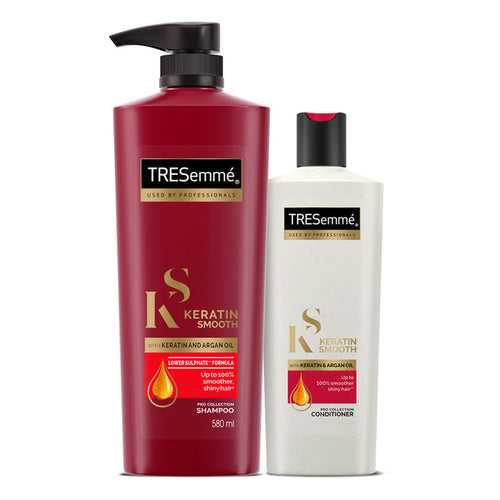 TRESemmé Keratin Smooth Shampoo 580ml + Keratin Smooth Conditioner 190ml