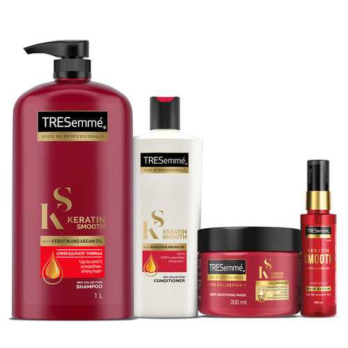 TRESemmé Keratin Smooth Shampoo 1000ml + Conditioner 340ml + Mask 300ml + Serum 100ml