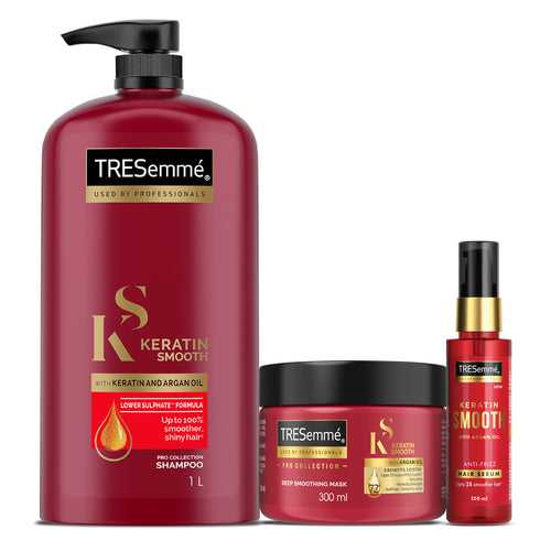 TRESemmé Keratin Smooth Shampoo 1000ml + Mask 300ml + Serum 100ml