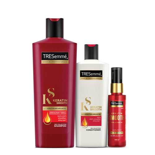 TRESemmé Keratin Smooth Shampoo 340ml + Conditioner 190 ml + Serum 100ml