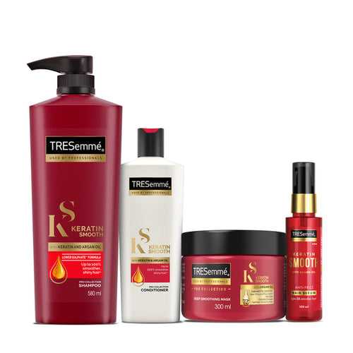 TRESemmé Keratin Smooth Shampoo 580ml + Conditioner 190 ml + Mask 300ml + Serum 100ml