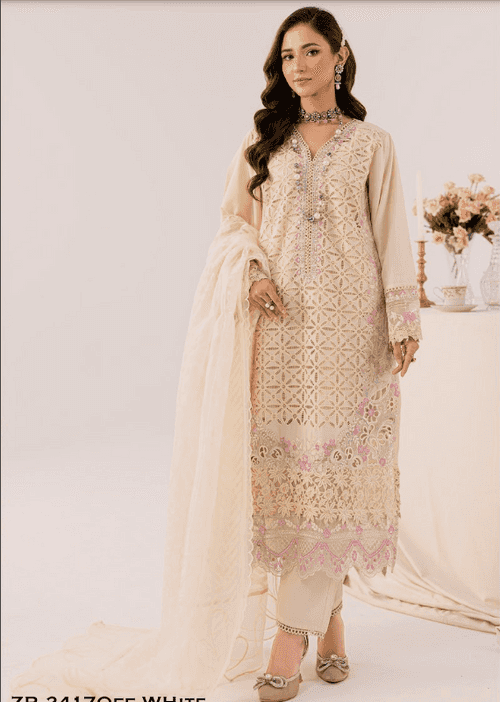Zahra Rubab Chikankari | Ready To Wear | ZR-2417 | Skin