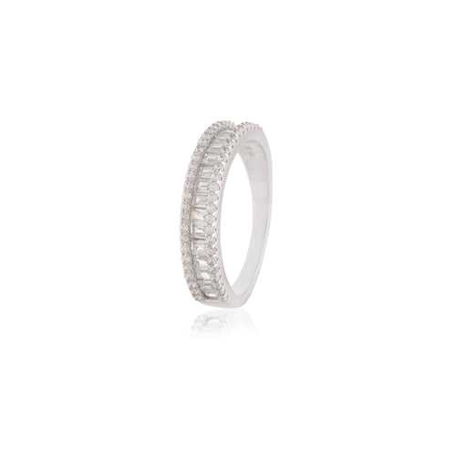 925 Sterling Silver Cz Band Ring 003