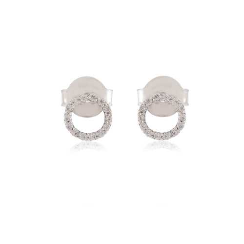 Small Round Silver Ear Studs Earrings 008