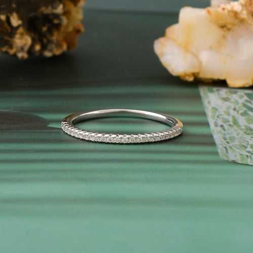 925 Sterling Silver CZ Band Ring 009