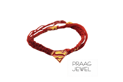 Superman 925 Silver Rakhi Bracelet With Oxidised Polish 0051