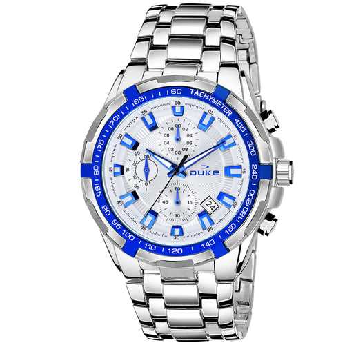 Duke Chronograph Men Watch with Stylish Stainless Steel Silver Dial (DK4012CRM02C)