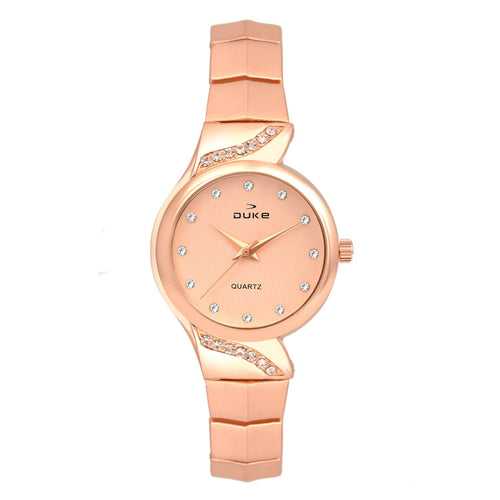 Duke Analogue Women Watch Rose Gold Dial and Strap (DK7011RW02C)