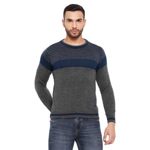 Duke Stardust Men Full Sleeve Striped Sweater (SDS8101)