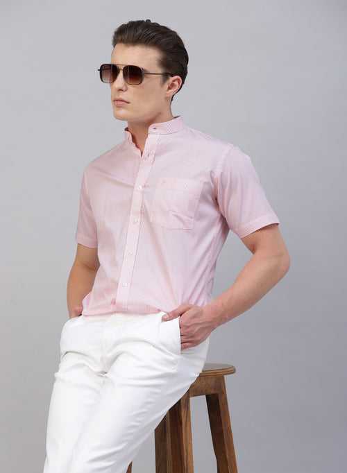 Pink 100% Cotton Solid Shirt