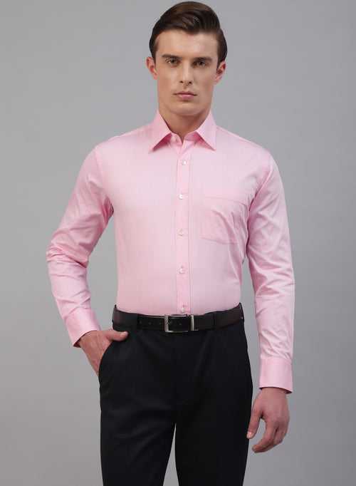 Pink 100% Cotton Stripe Formal Shirt