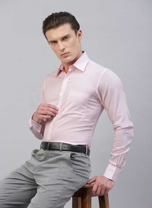 Pink 100% Cotton Stripe Formal Shirt