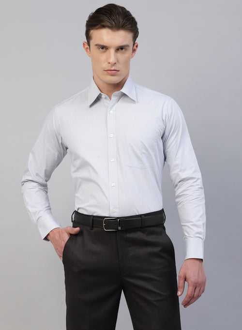 Light Grey 100% Cotton Structured Formal Shirt