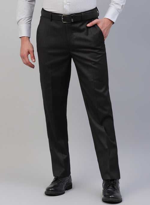 Brown Solid Formal Trouser
