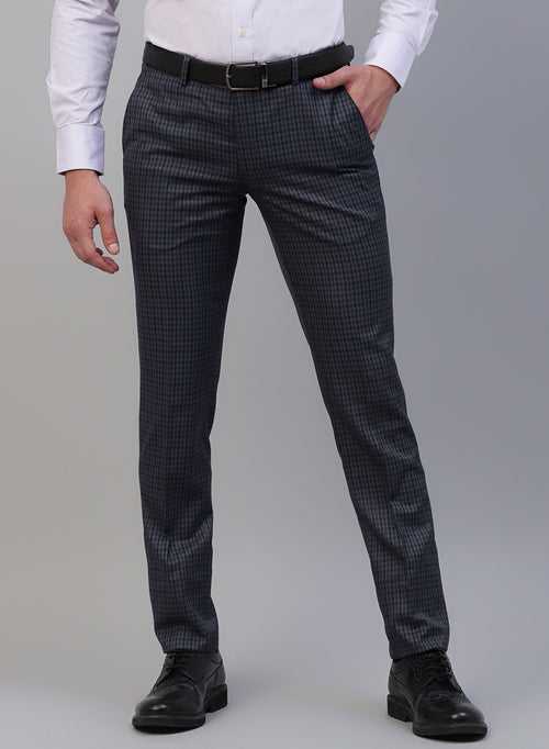 Blue Check Formal Trouser