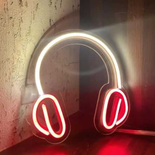 Headphone neon signs for bedroom