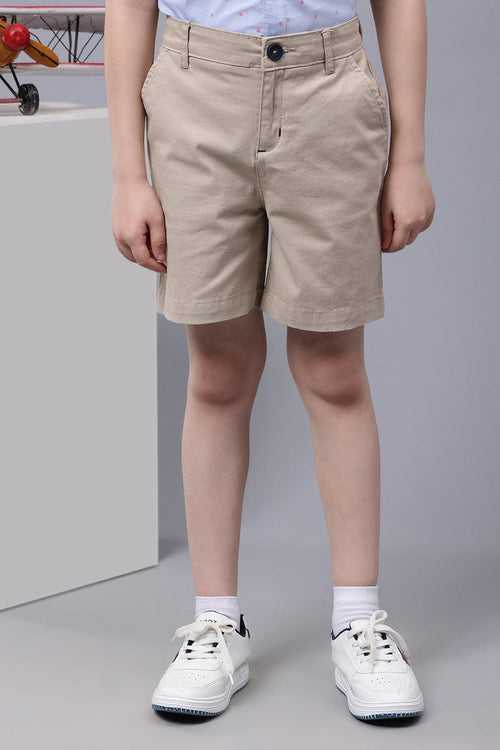 One Friday Kids Boys Beige Cotton Shorts