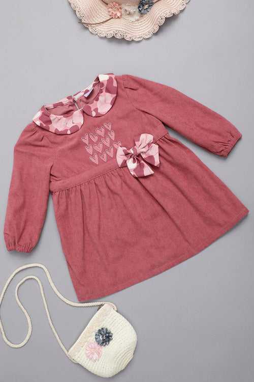 One Friday Varsity Chic Pink Heartfelt Frock for Girls