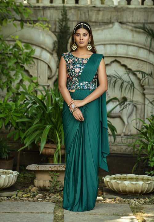 Buy Trendy Green Saree Online in India - JOSHINDIA