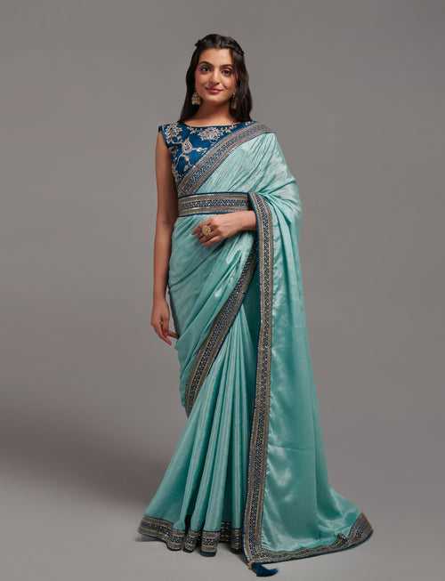 Buy Sky Blue Sarees Online at Best Prices - JOSHINDIA