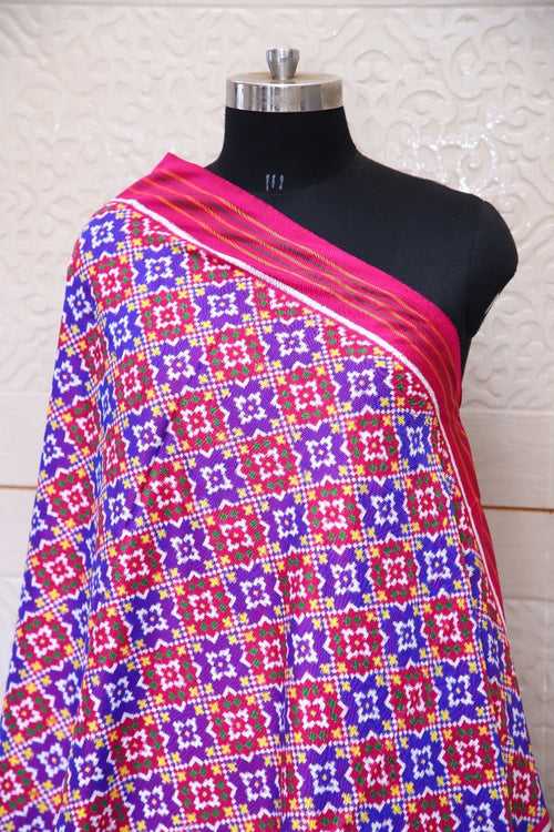 Pink buttonfulbhat Double Ikat dupatta