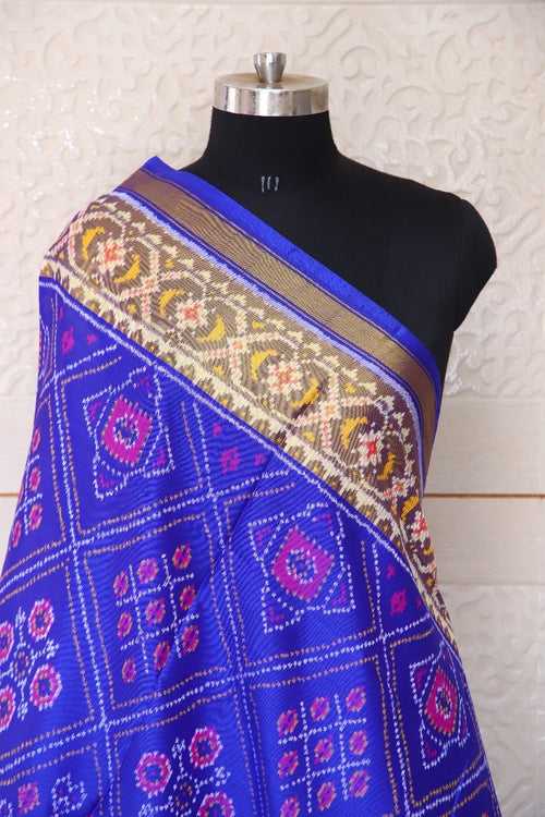 Patola Dupatta in fancy design with blue colour